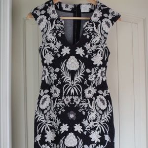 Black and white floral Anthropologie mini dress